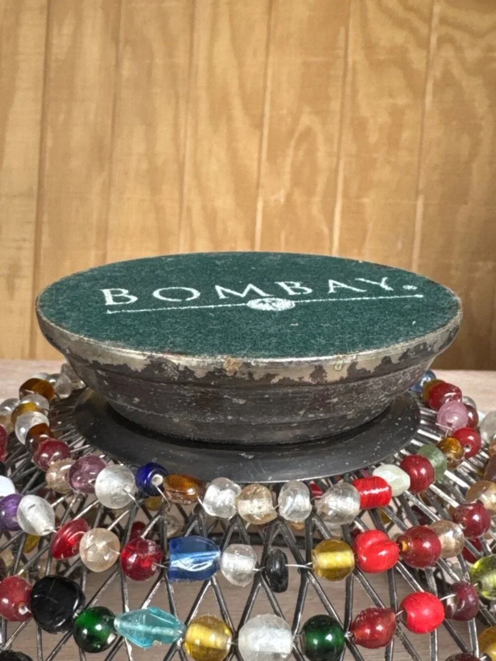 Multicolor Decorative Metal Wire Bowl With Glass Beads By Bombay - Vintage Accen